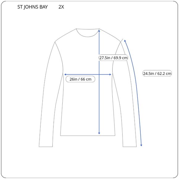 St Johns Bay Womens Top 2X Plus Long Sleeve Red Yellow Stripe Cotton Blend D9E - Picture 2 of 8